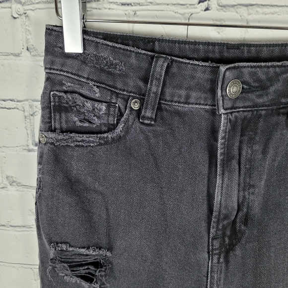 AMERICAN EAGLE | Mom Jean high waist destroyed distressed denim jeans - Picture 3 of 9